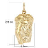 14k Yellow Gold Jesus Piece Jesus Christ Face Religious Charm Pendant 0.9 gram