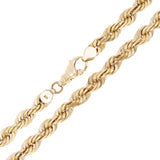 14k Yellow Gold Solid Diamond Cut Rope Chain Necklace 20" 7mm 82 grams - 20"