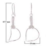 Sterling Silver Chain Circle Dangle Earrings 1.75" 2.5 grams