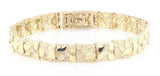 10k Yellow Gold Nugget Bracelet 8.25"-8.75" 9.5mm 24.4 grams
