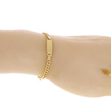 Italian 14k Yellow Gold Engravable Baby Kids ID Cuban Bracelet 5.5" 2.6 grams