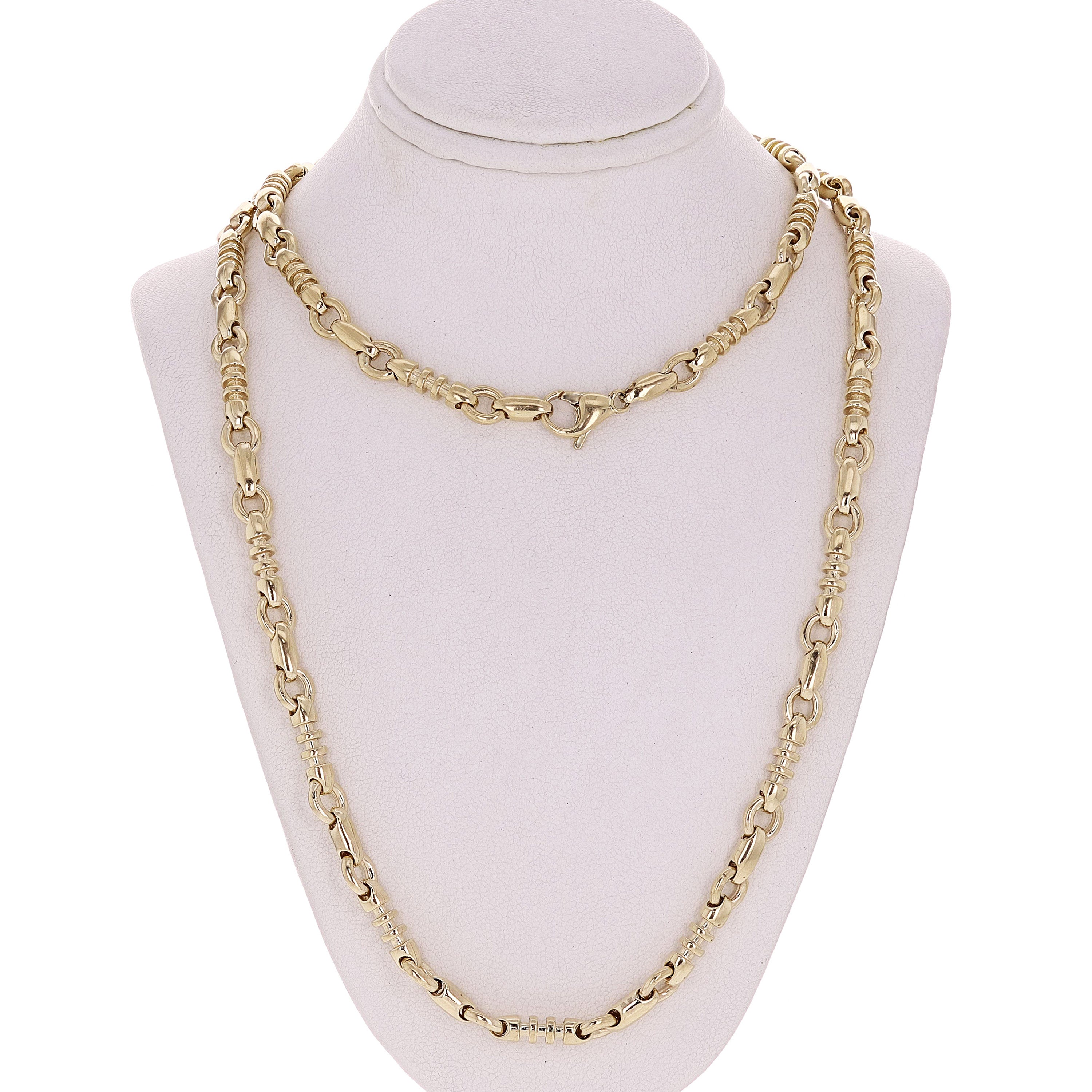 10k Yellow Gold Solid Handmade Fashion Link Necklace 20" 6.5mm 50.2 grams - 20" 50.2 grams