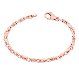 10k Rose Gold Handmade Fashion Link Bracelet 7" 4mm 8 grams - Rose,7"