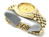 10k Yellow Gold Watch Link Band Bracelet with Geneve Watch 7.5"-8" 46 grams