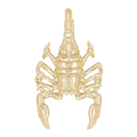 10k Yellow Gold Solid Scorpion Pendant Insect Charm 1.2