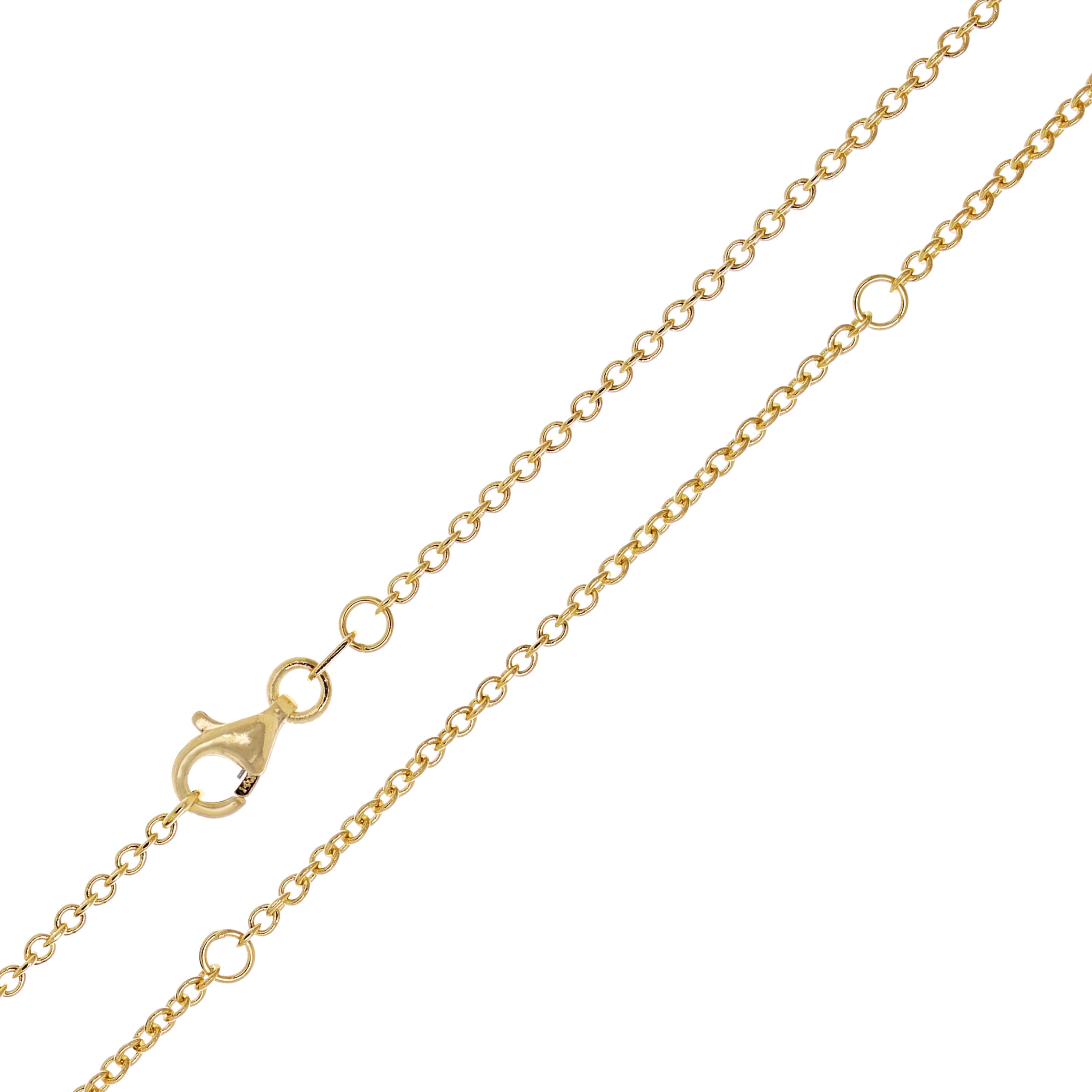Italian 14k Yellow Gold Rolo Chain Necklace Adjustable 16-20" 1.35mm 2.7 grams - 2.7 grams