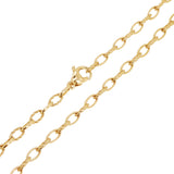 10k Yellow Gold Solid Oval Plain & Rope Link Chain Necklace 16" 4.7mm 13.8 grams - 16" 13.8 grams