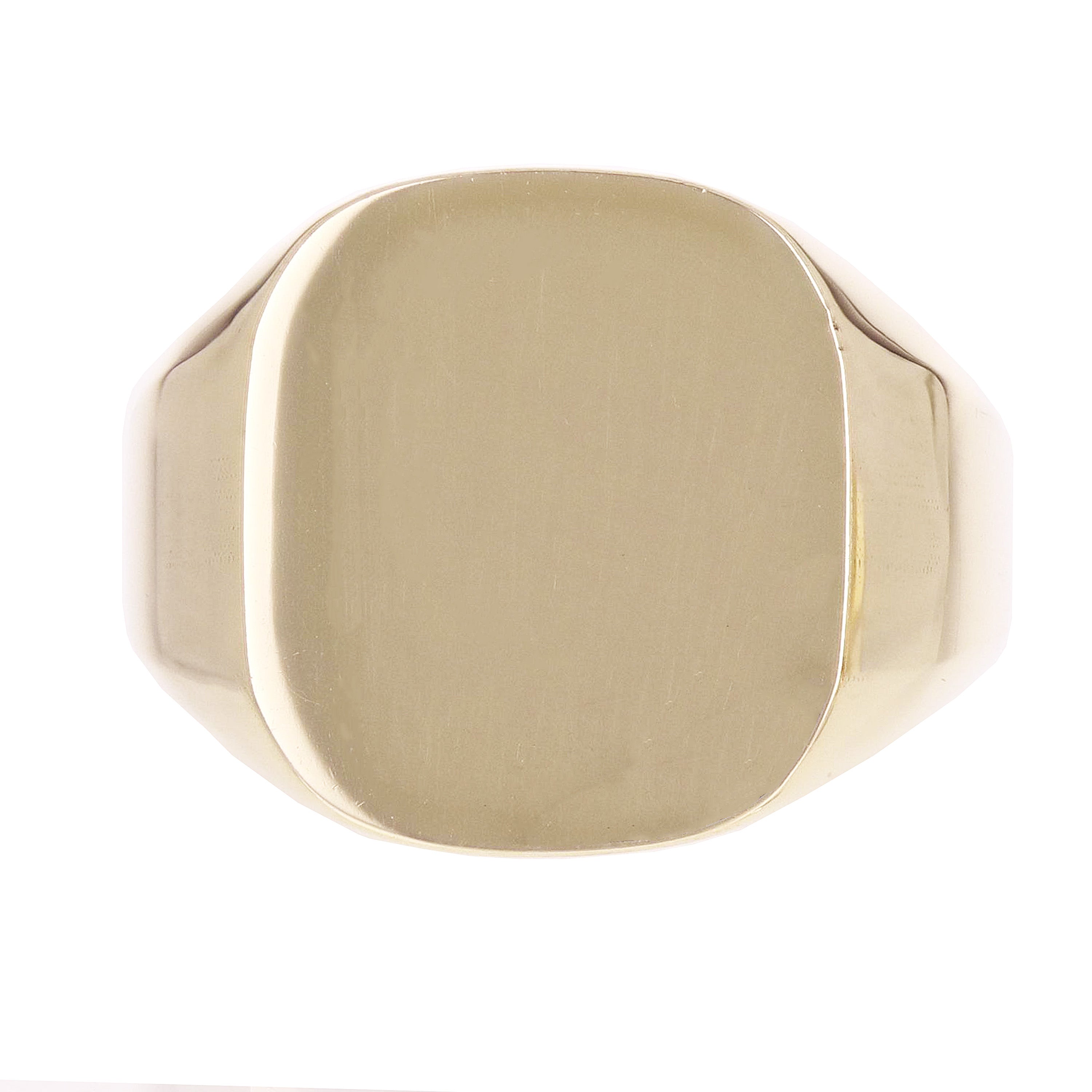 14k Yellow Gold Rectangle Signet Ring Band High Polish 16.5mm Size 8 15 mm 10.3g