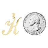 14k Yellow Gold Initial Letter K Alphabet Charm Pendant - Letter K,Yellow