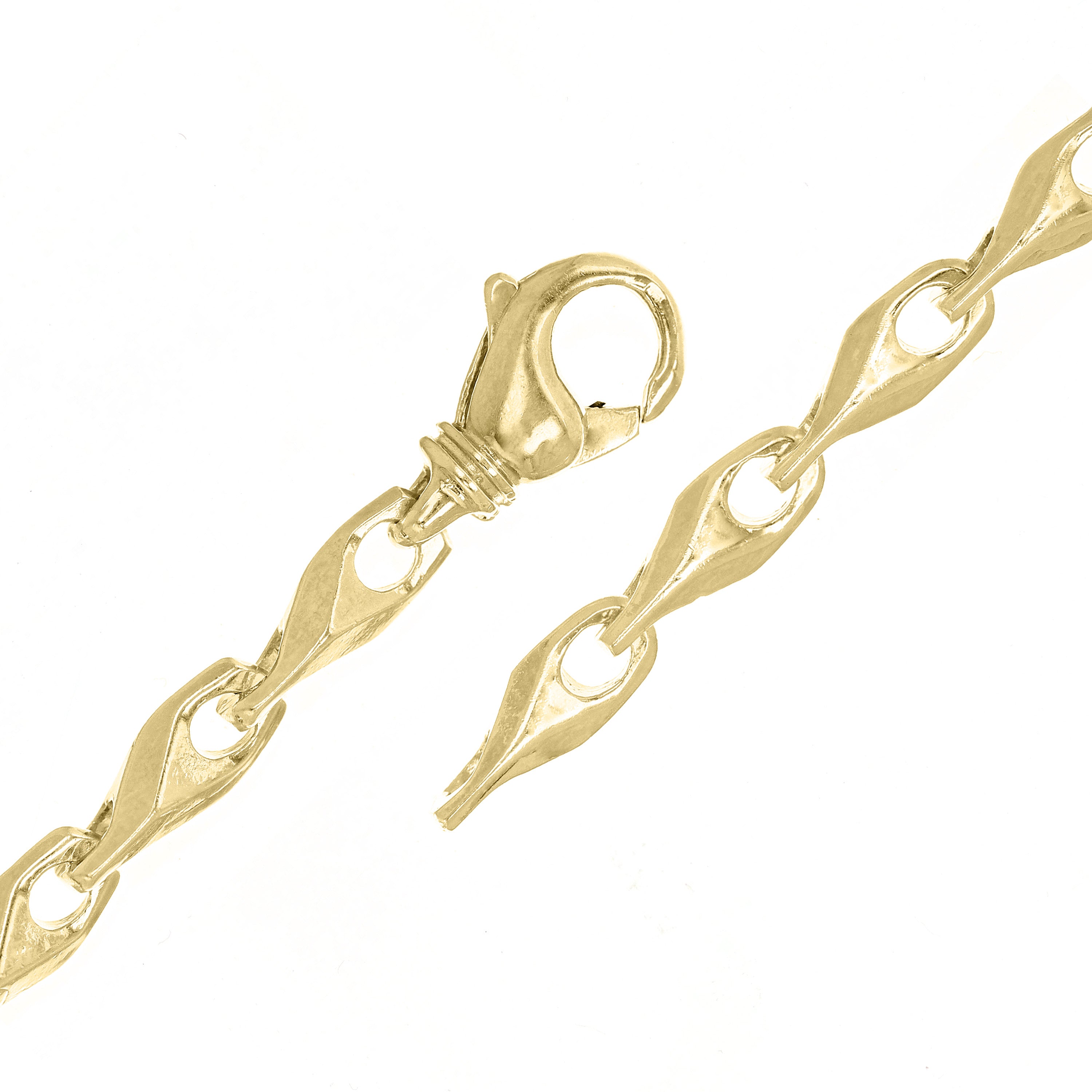 14k Yellow Gold Solid Handmade Fashion Link Bracelet 7" 6.1mm 21.5 grams - Yellow,7" 21.5 grams