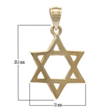 14k Yellow Gold High Polished Jewish Star of David Pendant - Yellow