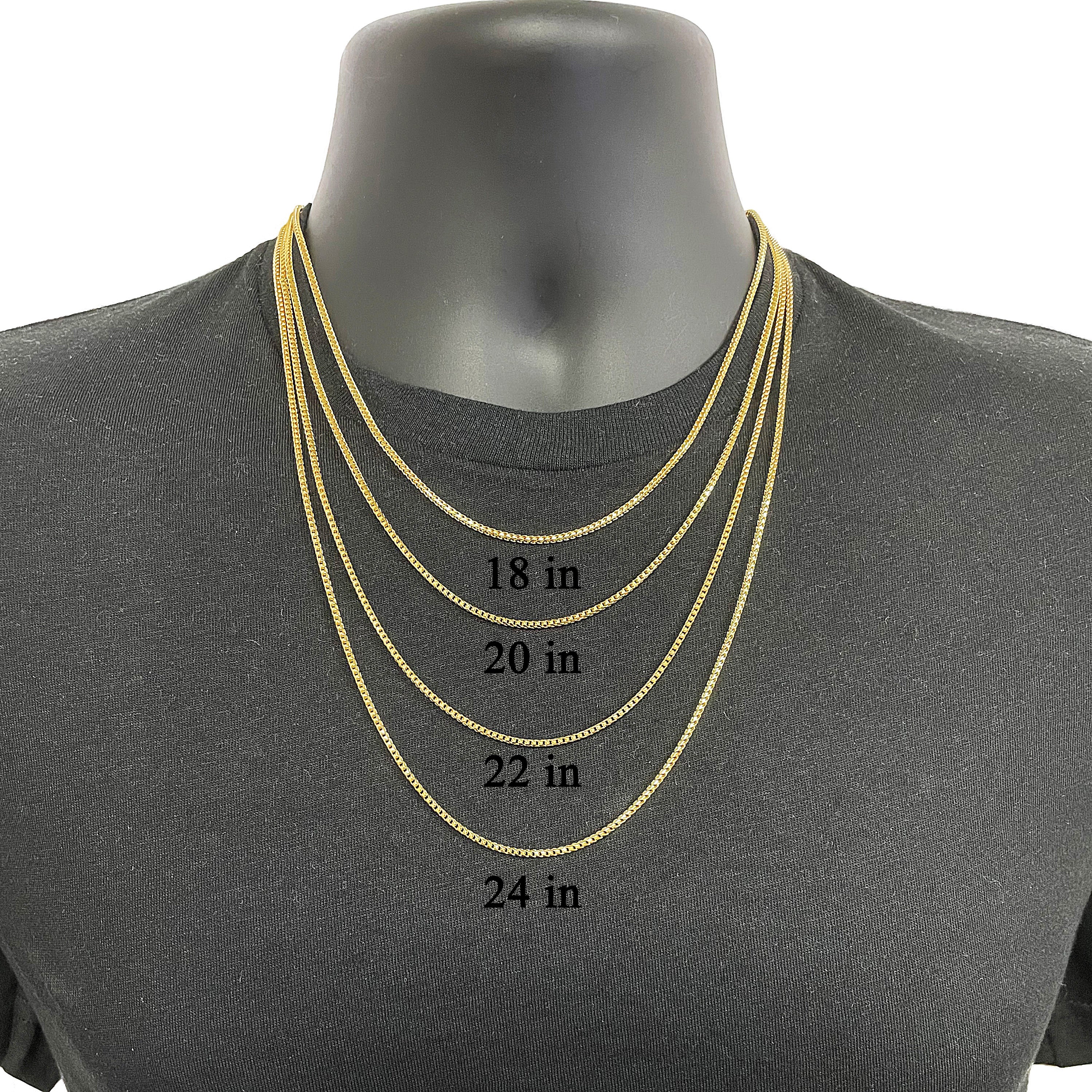 Italian 14k Yellow Gold Solid Diamond Cut Franco Chain Necklace 18" 1.7mm 7.2 grams - 18" 7.2 grams