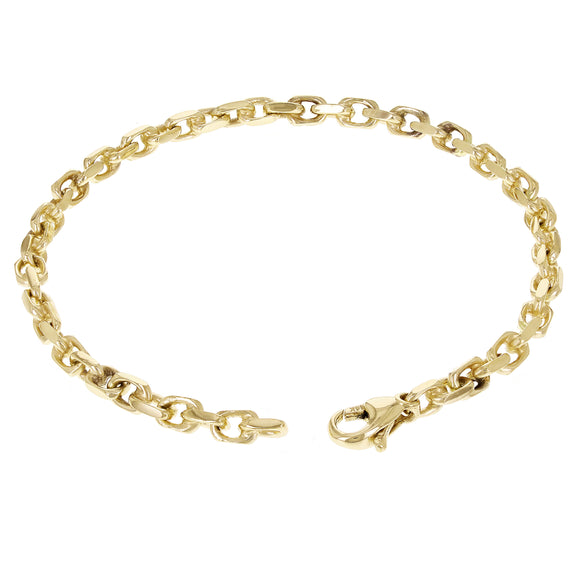 14k Yellow Gold Solid Anchor Link Chain Bracelet 7
