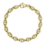 14k Yellow Gold Solid Puffy Mariner Gucci Link Chain Bracelet 7" 7.5mm 21.7grams - Yellow,70"