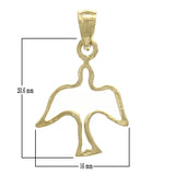 14k Yellow Gold Solid Outline Bird Peace Dove Charm Pendant 0.7 gram - Yellow