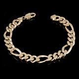 Men's 10k Yellow Gold Solid Heavy Figaro Chain Bracelet 7" 11.7mm 43.5 grams - 7"