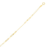 Italian 14k Yellow Gold Flat Oval Paper Clip Links Bracelet 7" 1.2 grams