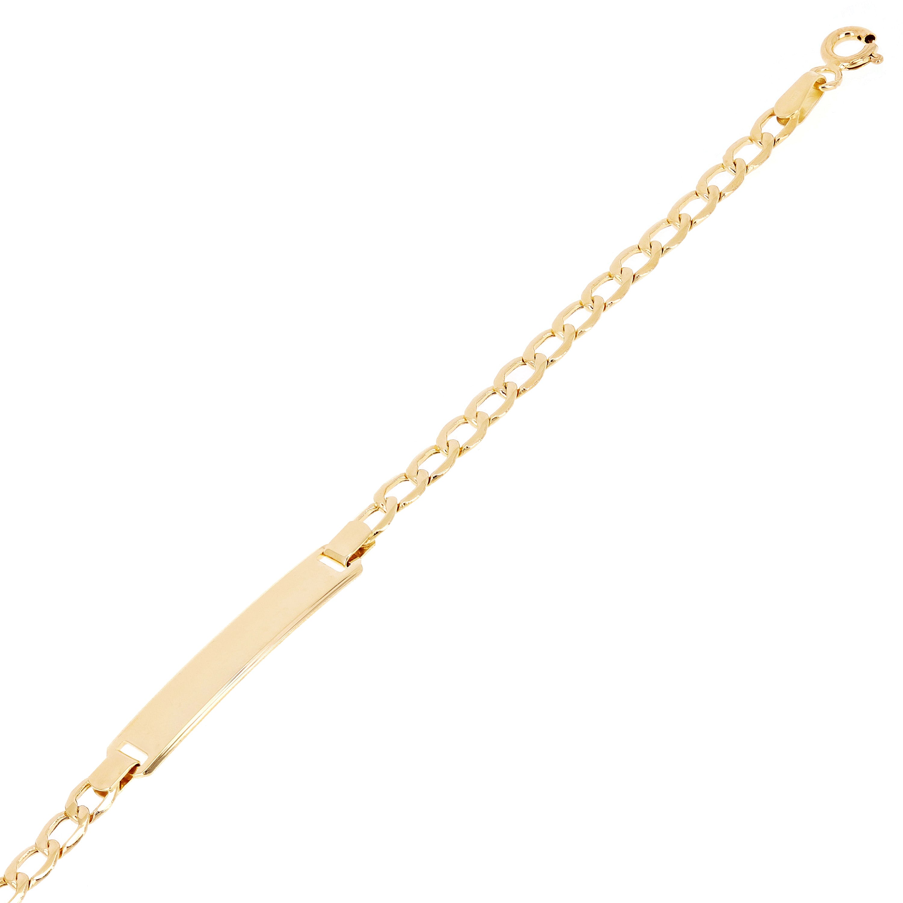 Italian 14k Yellow Gold Engravable Cuban Baby Kids ID Bracelet 5mm 6.5" 2.1grams