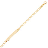 Italian 14k Yellow Gold Engravable Cuban Baby Kids ID Bracelet 5mm 6.5" 2.1grams
