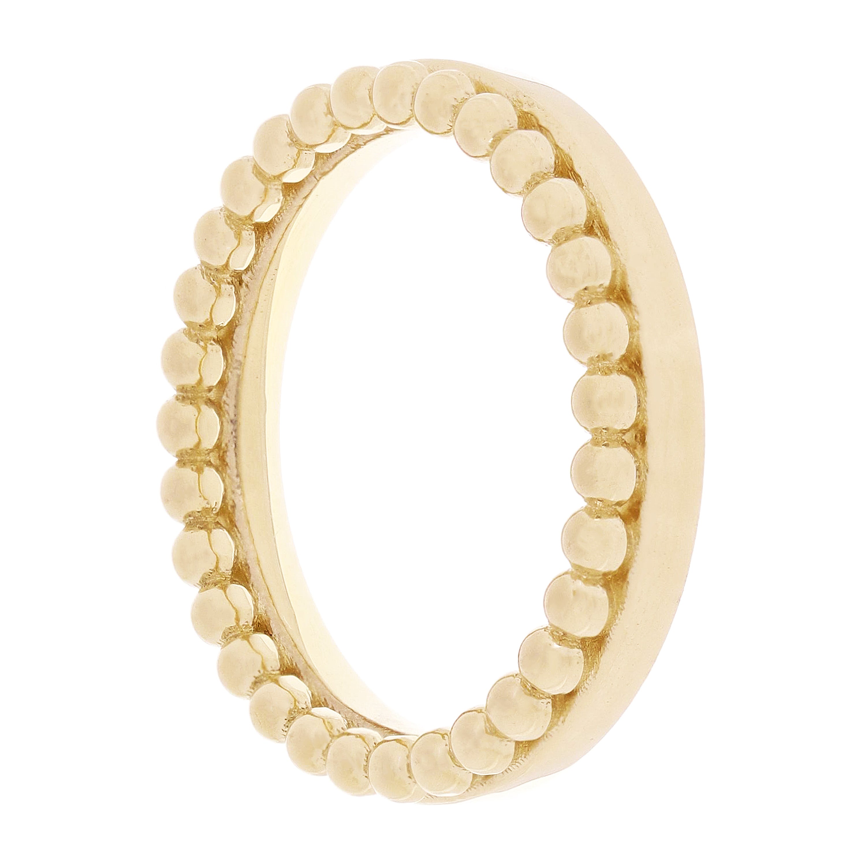 14k Yellow Gold Beaded Plain Stackable Band Ring Size 8 - 4.1mm 5.5 grams