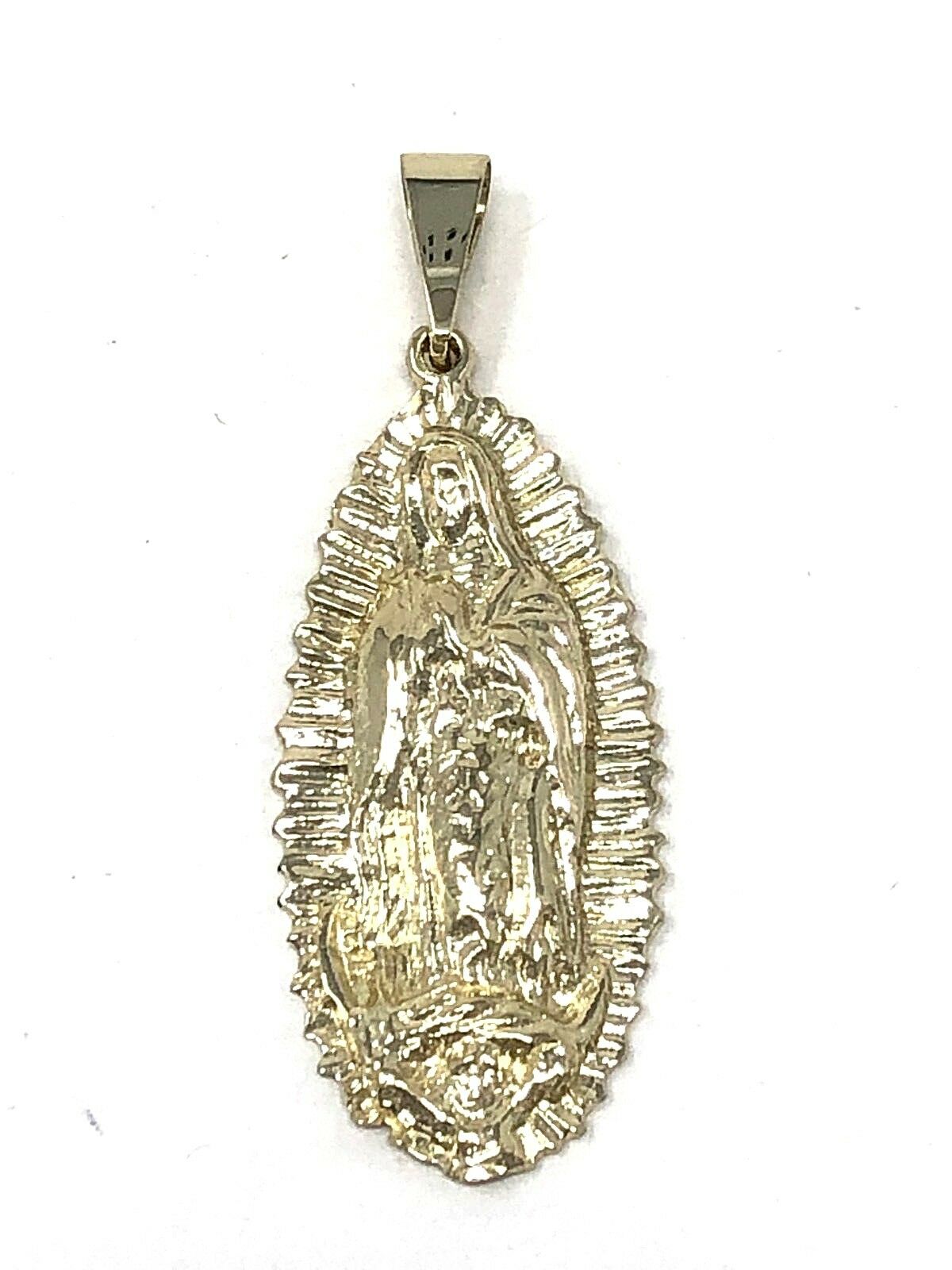 10k Yellow Gold Virgin Mary Lady of Guadalupe Religious Charm Pendant 5.7 grams