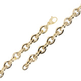 Italian 14k Yellow Gold Hollow Fancy Open Link Bracelet 7.75" 10.3mm 11 grams