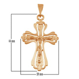 14k Rose Gold Jesus Christ Crucifix Cross Charm Pendant 2" 5.2 grams - Rose