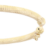 Italian 14k Yellow Gold Polished Honeycomb Design Hollow Oval Bangle Bracelet