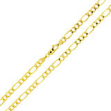 Italian 10k Yellow Gold Hollow Figaro Chain Necklace 20" 5mm 7.6 grams - 20" 7.6 grams