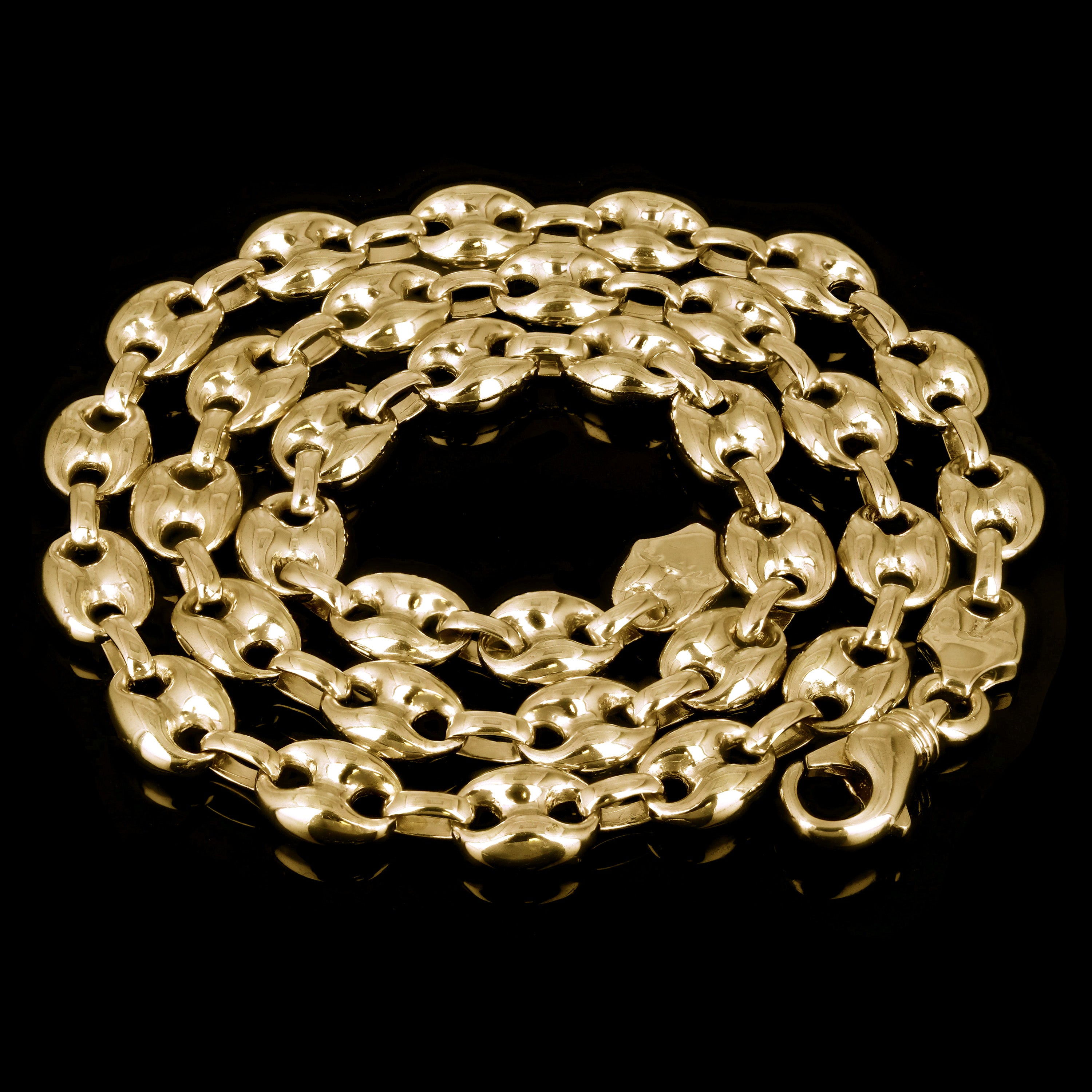 14k Yellow Gold Solid Puffy Gucci Mariner Chain Necklace 20" 11.7mm 123.8 grams - Yellow,20"