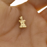 Italian 14k Yellow Gold Hollow 3D Teddy Bear Charm Pendant 18mm x 9.5mm 0.6 gram