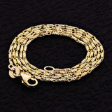 Italian 14k Yellow Gold Solid Raso Chain Necklace 1mm 16" 3 grams - 16" 3 grams