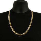 14k Yellow Gold Miami Cuban Chain Necklace with Diamonds Box Clasp 26" 9.2mm 151.1g