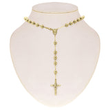 Italian 14k Yellow Gold High Polish Plain 8mm Rosary Chain Necklace 30" 28.6gram