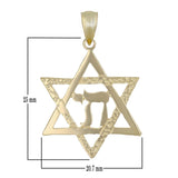 14k Yellow Gold Jewish Star Of David Hebrew Chai Charm Pendant 2.2 grams - Yellow