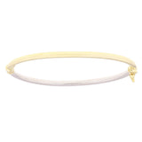 Italian 14k Yellow & White Gold Snare Design & Polished Oval Bangle Bracelet
