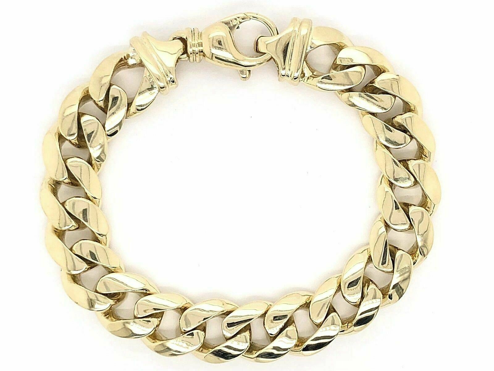 Men's 14k Yellow Gold Solid Miami Cuban Link Chain Bracelet 9" 12.5mm 94.5 grams