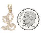 14k Yellow Gold Initial Letter L Alphabet Charm Pendant - Letter L,Yellow