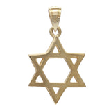14k Yellow Gold High Polished Jewish Star of David Pendant - Yellow
