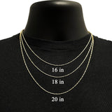 Italian 14k Yellow Gold Solid Diamond Cut Raso Chain Necklace 16" 1.4mm 5.6 grams - 16" 5.6 grams