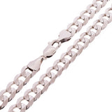 Italian 14k White Gold Solid Concave Curb Cuban Chain Necklace 20" 9mm 50.7grams - White,20" 50.7 grams
