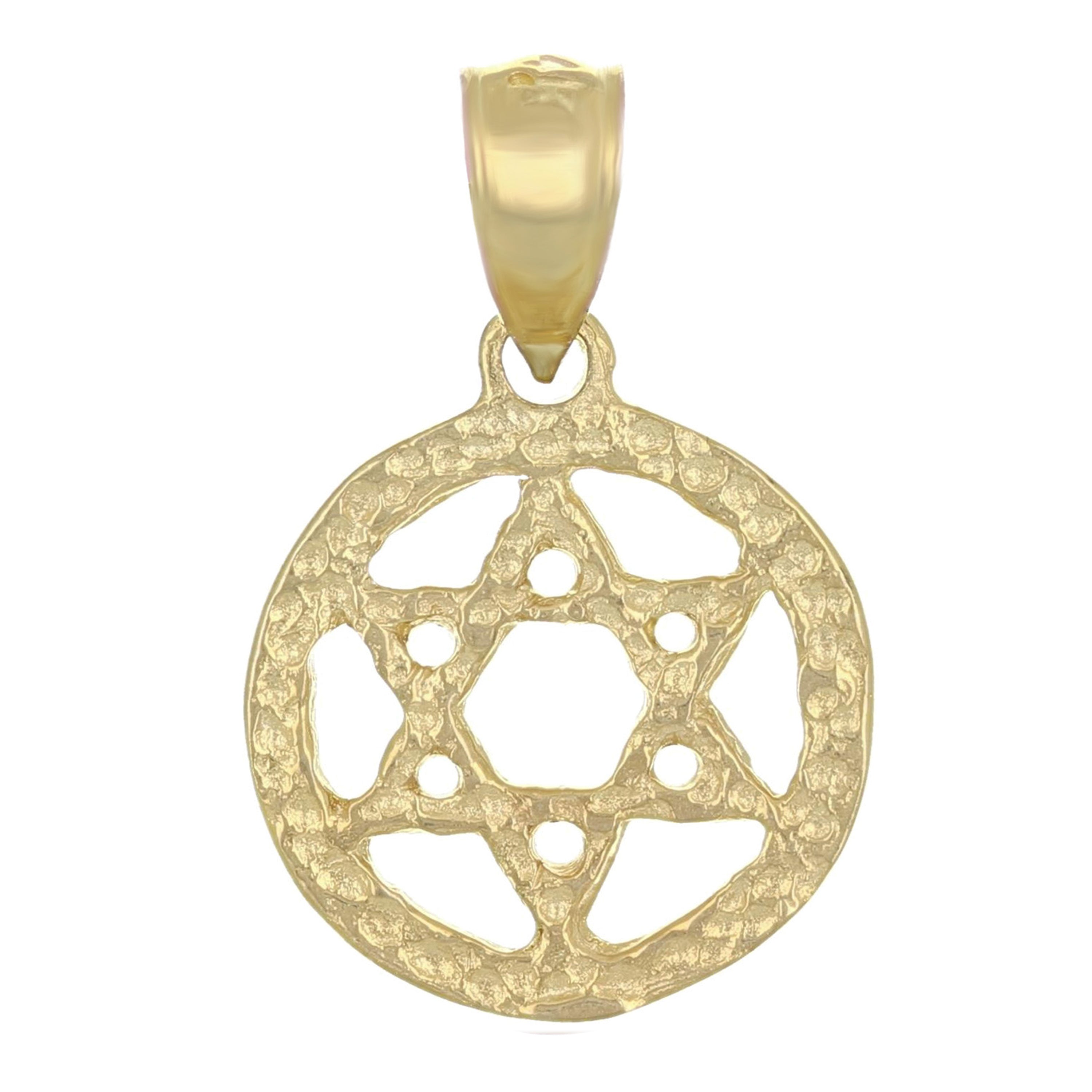 14k Yellow Gold Solid Jewish Star of David Charm Pendant 1.2 grams - Yellow