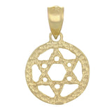 14k Yellow Gold Solid Jewish Star of David Charm Pendant 1.2 grams - Yellow