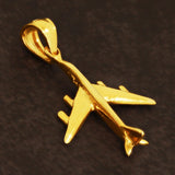 14k Yellow Gold Solid Aeroplane Aircraft Airplane Charm Pendant 1.1" 1.3 grams