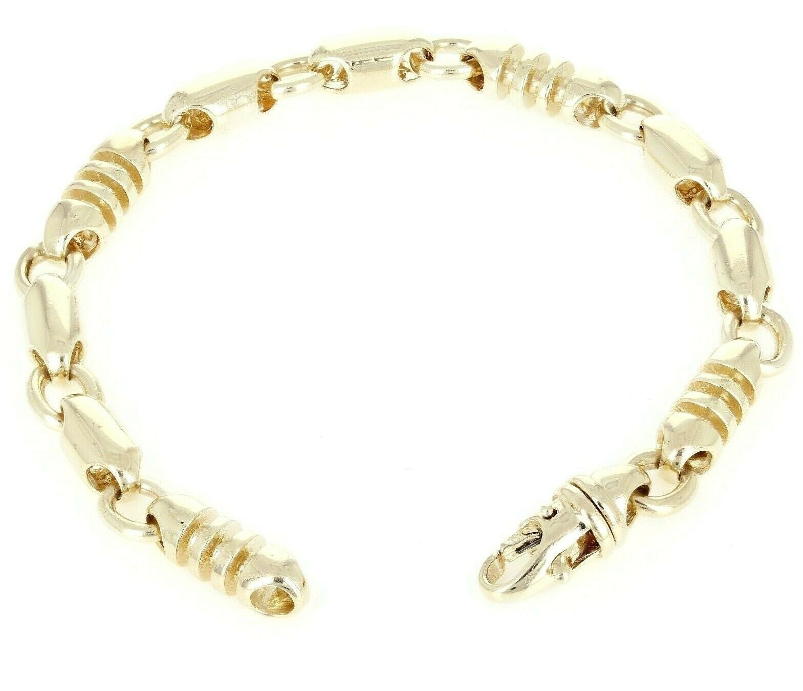 10k Yellow Gold Solid Handmade Fashion Link Chain Bracelet 7" 6.8mm 33 grams - 7" 33 grams