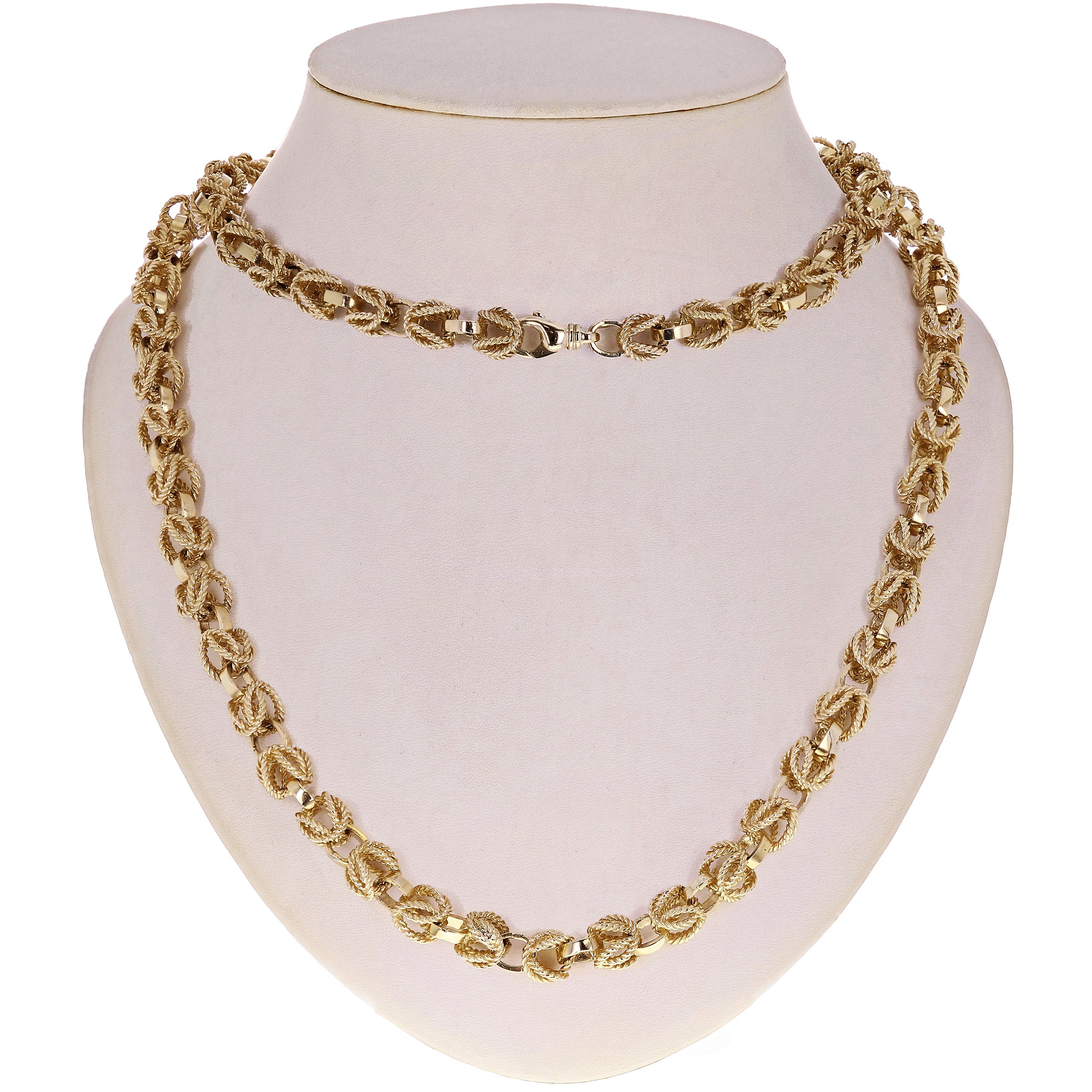 10k Yellow Gold Solid Turkish Style Chain Necklace 22" 9mm 104.2 grams - 22"