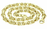 14k Yellow Gold Solid Handmade Fashion Link Chain Necklace 10.5mm 24" 120 grams - Yellow,24"