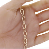 Italian 14k Yellow Gold Hollow Plain & Rope Oval Link Bracelet 7.25" 7mm 2.4grams