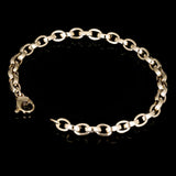 Italian 14k Yellow Gold Hollow Oval Link Chain Bracelet 8" 5.5mm 4.8gram