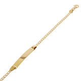 Italian 14k Two Tone Gold Engravable Baby Kids Cuban ID Bracelet 6-7" 2.5 grams